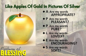 Like Apples of Gold in Settings of Silver