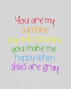 8x10 Rainbow You are my sunshine Gift Print by SweetCheeksDigitals, $1 ...