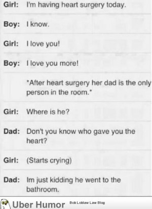Classic Dad joke immediately after heart surgery