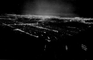 The sprawling lights of Los Angeles and the surrounding area seen from ...