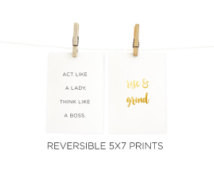 ... 5x7 Prints : Rise & Grin d/Act Like a Lady, Think Like a Boss