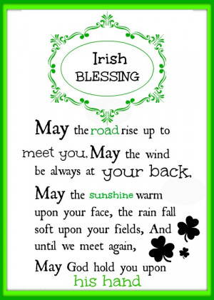 PRINT HERE free Irish blessing printable