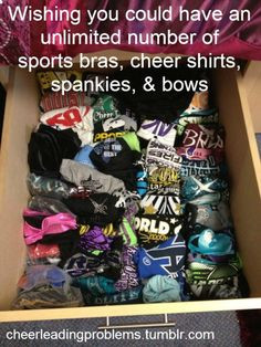 ... cheerleading drawer lol yes she has a drawer that s just cheer stuff p