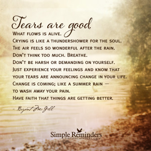 Your tears are announcing change in your life
