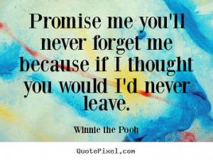 Quotes about friendship - Promise me you'll never forget me because if ...
