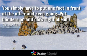 You simply have to put one foot in front of the other and keep going ...