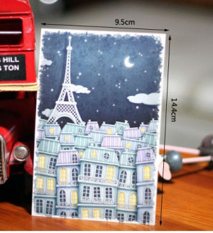 Sleepless Night in Paris Valentine Heart Love quote postcard set ...