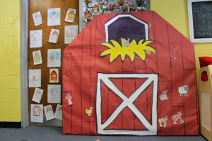 ... listening to The Little Red Hen. I used them to decorate my barn