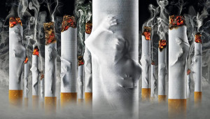 ... imagery illustrating people trapped inside their smoking addiction