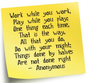 Work while you work {Labor Day poem}