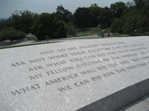 The Kennedy Memorial also has a wall with several quotes from JFK and ...