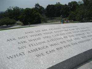 The Kennedy Memorial also has a wall with several quotes from JFK and ...