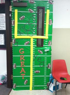 Sports Theme Classroom Door-- this would be great for my middle school