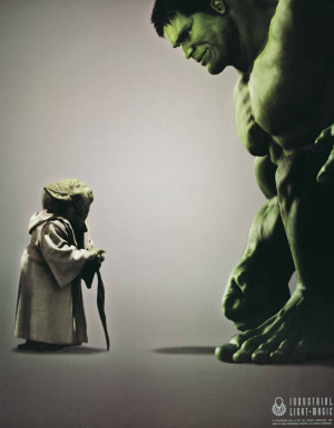 Home :: Movies :: ILM- Star Wars - Marvel - Yoda + Hulk Poster