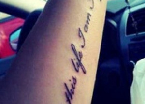 Awesome Deep Meaning Arm Quote Tattoo