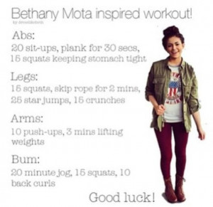 Bethany Mota Workout