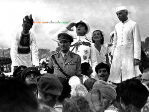 ... Governer General Lord Mountbatten Salutes the Indian National Flag