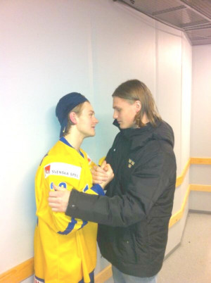 Lucas Wallmark and Anton Karlsson sharing some love ( x )