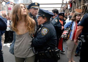 Young, almost topless chick getting handcuffed by older female...I ...