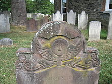 ... tombstone at the cemetery of the Old Dutch Church of Sleepy Hollow