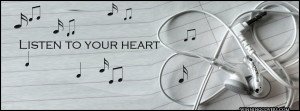 ... on notepaper Listen to your heart : I love music quote timeline cover