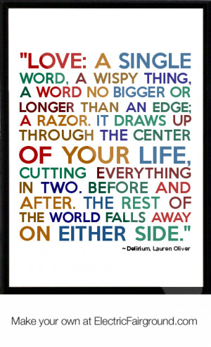 love a single word a wispy thing a word no bigger or longer than an ...