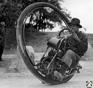 One wheel motorcycle (invented by Italian M. Goventosa de Udine ...