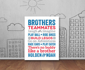 Brothers Wall Art, Boy Room Decor, Brother Quotes, Big Brother Little ...