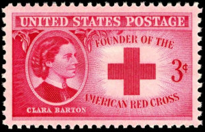 Clara Barton on a stamp/Image: Wikipedia