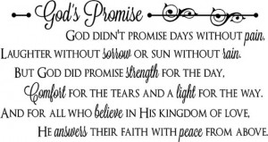 God's Promise vinyl wall quote by MeasureByDesign on Etsy, $27.50
