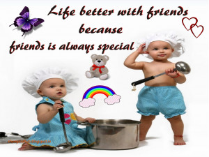 Life Better With Friends | Cute Friendship Quote Wallpaper For Desktop
