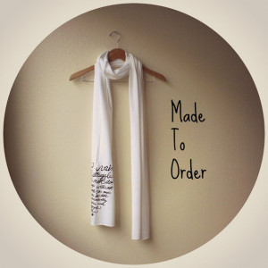 Jane Austen Quote Book Scarf in White. Mr. Darcy's Proposal. MADE TO ...