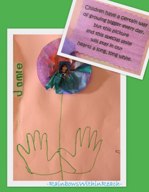 photo of: Preschool graduation keepsake, handprint rhyme for preschool