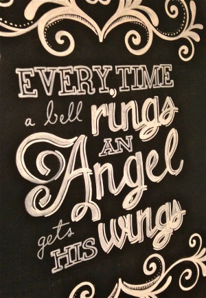 It's a Wonderful Life Quote/ Hand painted canvas/ Every time a bell ...