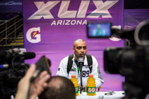 the cameras during Super Bowl XLIX Media Day Tuesday, January 27, 2015 ...