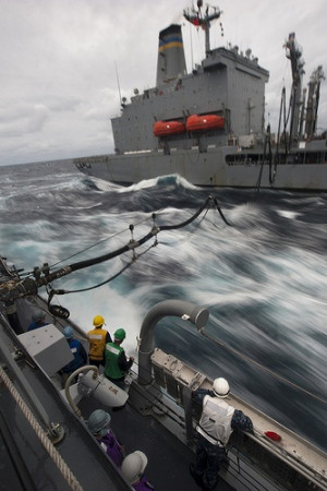 ... Henry J. Kaiser Pictured: USS Stockdale refuels with the USNS Henry J