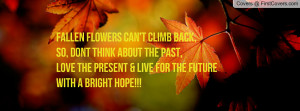 can't climb back,So, Dont think about the past,Love the present & live ...