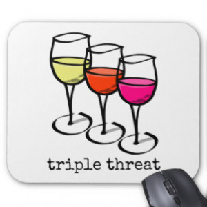 Triple Threat Wine Glasses Mouse Pad