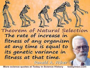 Ronald Aylmer Fisher quote “Fundamental Theorem of Natural Selection ...