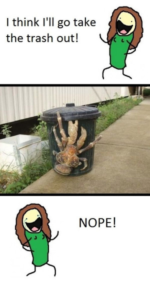 Funny photos funny giant crab garbage can