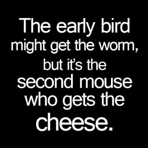 ... second mouse gets the cheese. LOL! True. #Funny Quotes and sayings