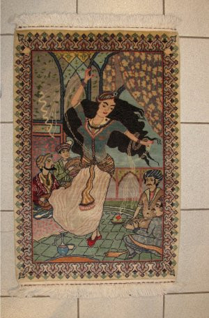 Omar Khayyam Dancing women Tabriz Persian Carpet hand made Rug