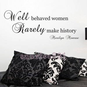 107A (small black ) History Marilyn Monroe Window Wall Stickers quotes ...