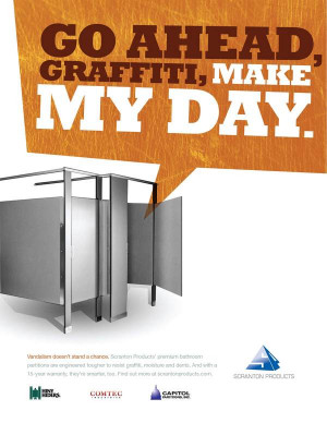 fun And what could be more fun than a tough talking bathroom stall