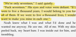 ... for this image include: book, the notebook, quotes, pages and thousand