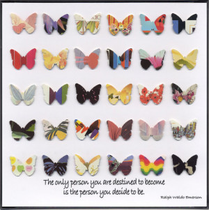 Butterfly 3D Collages Framed with Inspirational Quote