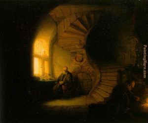Rembrandt - Rembrandt Philosopher in Meditation Painting