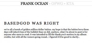 Frank Ocean Quotes About Girls Independence day: frank ocean