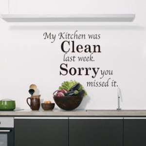 Kitchen Clean Quote PVC Removable Wall Decals HOt Selling Diy Wall ...