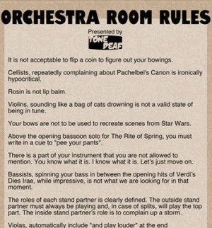 Orchestra Room Rules
